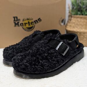 Dr. Martens Jorge II Black Deluxe Borg Fleece + E.H. Suede Mules UK 7 NIB